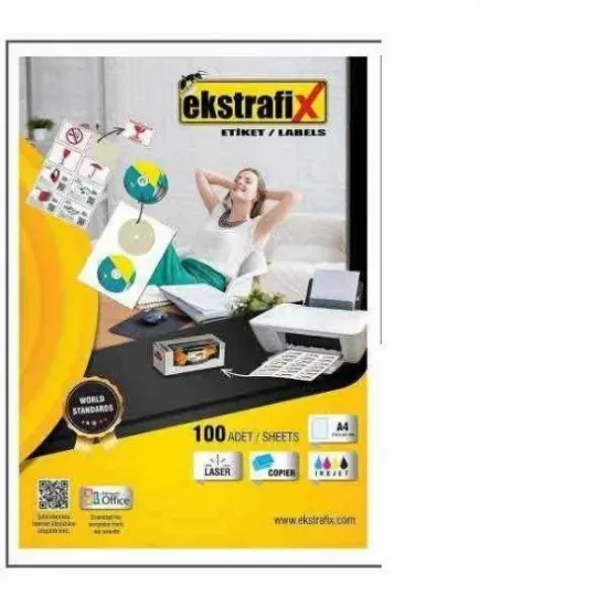 Ekstrafix Laser Etiket 100 YP 105x56 Laser-Copy-Inkjet FİX-5510 resmi