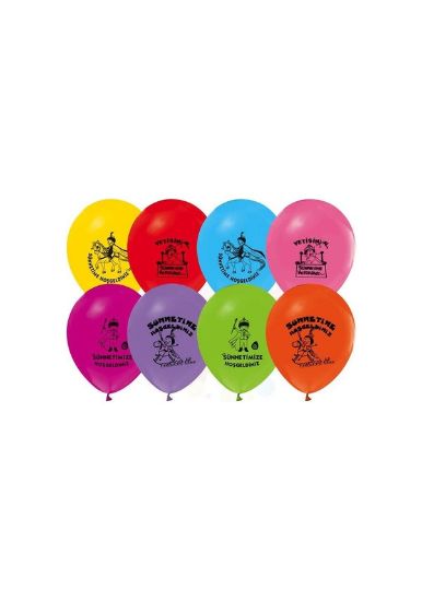 Nedi Balon Baskılı Sünnetime Hoşgeldiniz Karışık 100 LÜ NPM-72112 resmi