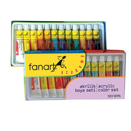 Fanart Akrilik Boya Academy Tüp 12 Lİ 12 ML F-2000.S12 resmi