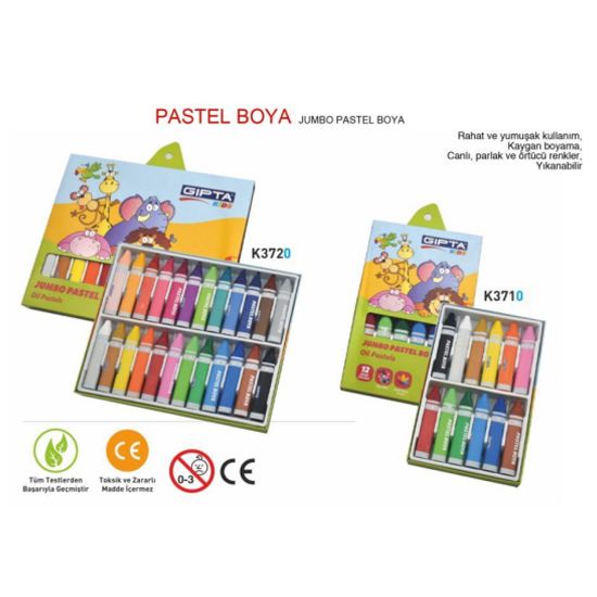 Gıpta Pastel Boya Jumbo Yıkanabilir 14 MM 12 Renk K3710 resmi