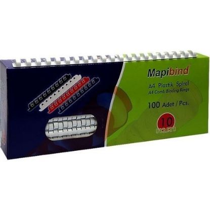 Mapibind Spiral Plastik 100 LÜ 19 MM Beyaz 201 19 00 (100 Adet) resmi