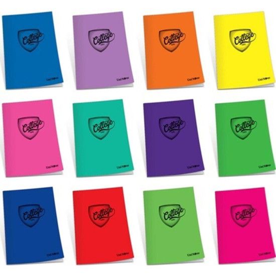 Çınar College Plastik Kapak Defter College Dikişli A4 60 YP Çizgili 60/1 76001 (12 Adet) resmi