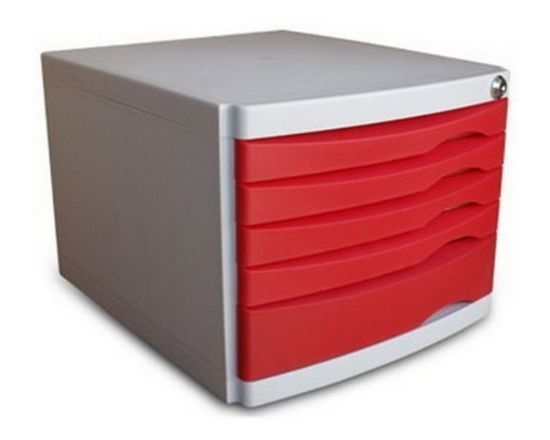 Ops Evrak Rafı Çekmeceli Plastik Kilitli 5 Lİ Kırmızı CMC 205 resmi