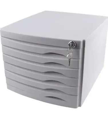 Ops Evrak Rafı Çekmeceli Plastik Kilitli 6 LI Gri CMC 206 resmi