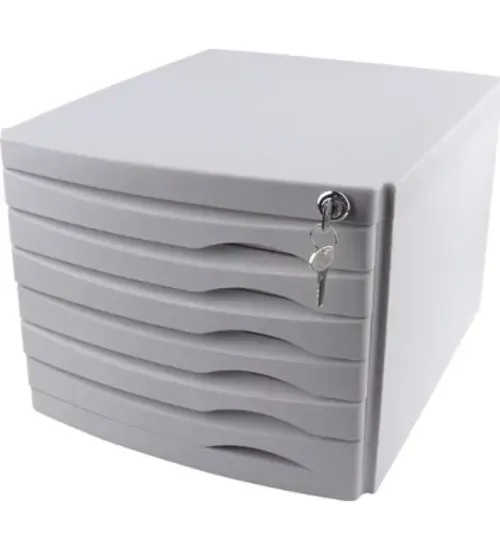 Ops Evrak Rafı Çekmeceli Plastik Kilitli 6 LI Gri CMC 206 resmi