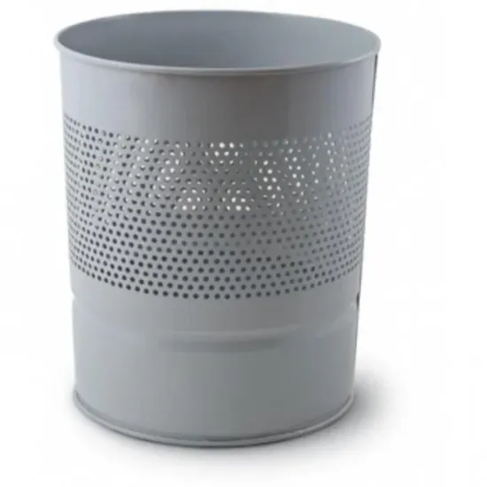 Mimaks Çöp Kovası Metal Yarı Perforeli Gri D-2 resmi