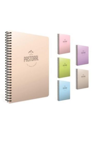 Gıpta Pastoral Spiralli Plastik Kapak Defter 17x24 96 YP Çizgisiz 3616 resmi