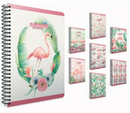 Gıpta Flamıngo Spiralli Sert Kapak Defter 17x24 100 YP Kare. resmi