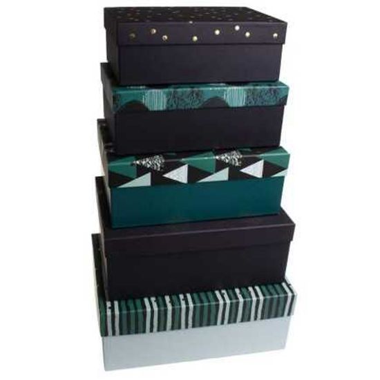 Gıpta Hediye Kutusu Shapes Dikdörtgen 5 Li Set resmi