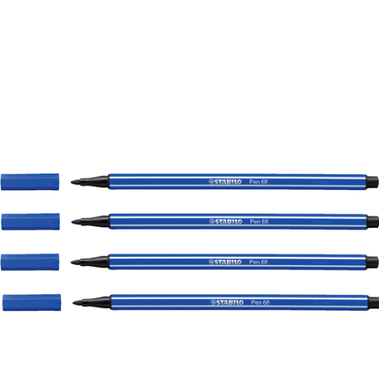 Stabilo Keçe Uçlu Boya Kalemi 1 MM Koyu Mavi 68/32 (10 Adet) resmi