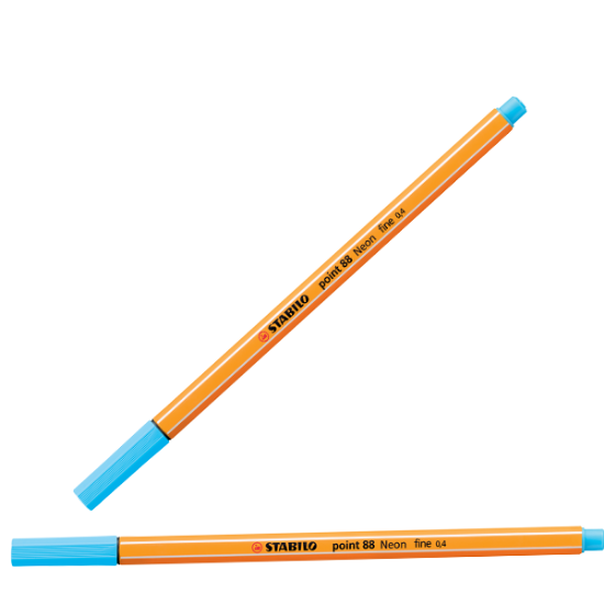 Stabilo Keçe Uçlu İnce Kalem 88 Point 0.4 MM Fosforlu Mavi 88/031 (10 Adet) resmi