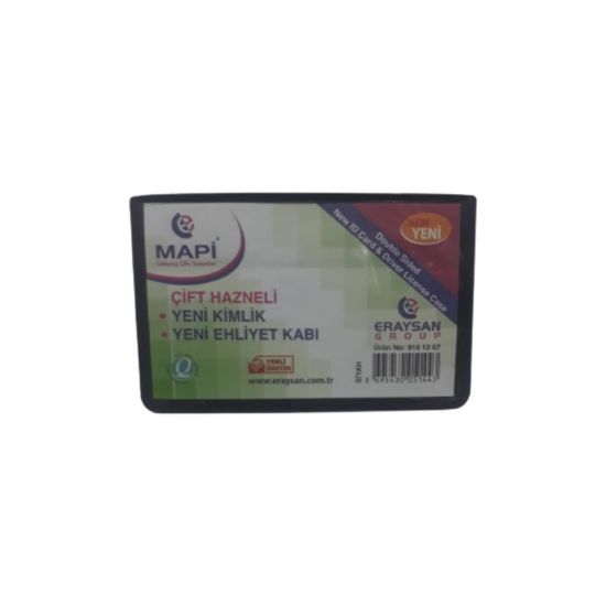 Mapi Kart Kabı Ehliyet Yeni Kimlik Çift Hazneli Mavi 910 12 64 (100 Adet) resmi
