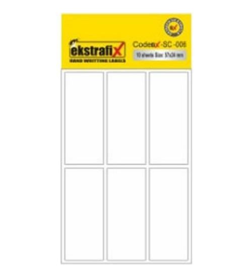 Ekstrafix Ofis Etiketi 57x24 MM 10 Lu Beyaz SC-006 B resmi