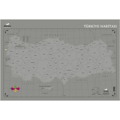 Gürbüz Türkiye Haritası Kazınabilir 35x50 CM resmi