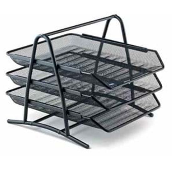 Mas Evrak Rafı Metal Perforeli 3 LÜ Siyah 523 resmi