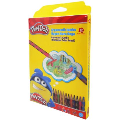 Play-Doh Kuru Boya Jumbo Oluklu 12 Renk PLAY-KU027 resmi