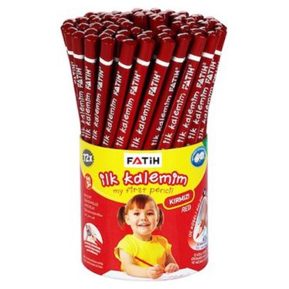 Fatih Kurşun Kalem Jumbo Üçgen Başlangıç Kalemi Kırmızı (72 Adet) resmi