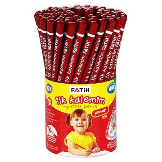 Fatih Kurşun Kalem Jumbo Üçgen Başlangıç Kalemi Kırmızı (72 Adet) resmi