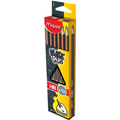 Maped Kurşun Kalem Siyah Pep S HB 12 Li (12 Adet) resmi