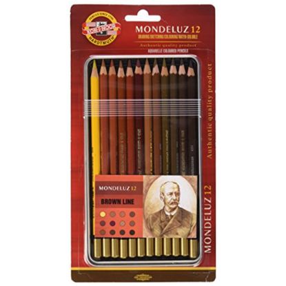Koh-I Noor Set Aquarel Pencils Kahverenk Line 3722 12 resmi