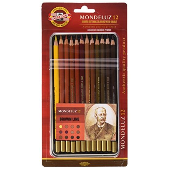 Koh-I Noor Set Aquarel Pencils Kahverenk Line 3722 12 resmi