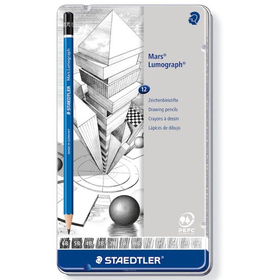 Staedtler Kurşun Kalem Mars Lumograph 12 Li Metal Kutuda 100 G12 resmi