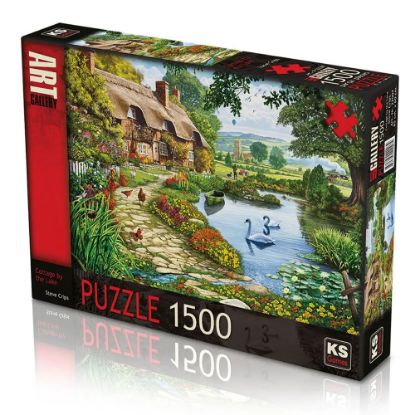Ks Games Puzzle 1500 Parça Cottage By The Lake 22007 resmi