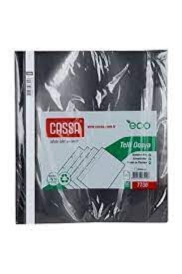 Cassa Telli Dosya Plastik Eco A4 Siyah 7730 (1 Adet) resmi