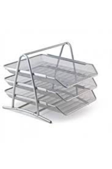 Mas Evrak Rafı Metal Perforeli 3 LÜ Gri 523 resmi