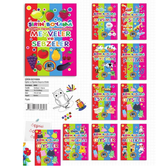 4E Boyama Kitabı Şirin Siyah Beyaz 16 Syf Karatay Yayınevi resmi
