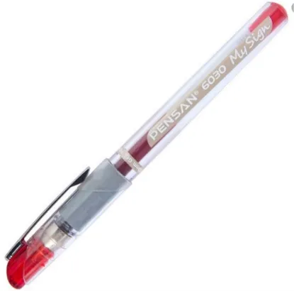 Pensan Roller Kalem Yedeği My-Sign Jel Bilye Uçlu İmza Kalem 1.0 MM Kırmızı (25 Adet) resmi
