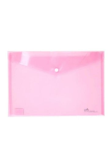 Umix Çıtçıtlı Şeffaf Zarf Dosya Pembe Eco U1120P-PE-ECO (12 Adet) resmi