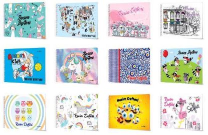 Çınar Resim Defteri Spiralli Plastik Kapak 17x24 25 YP 330008 (12 Adet) resmi