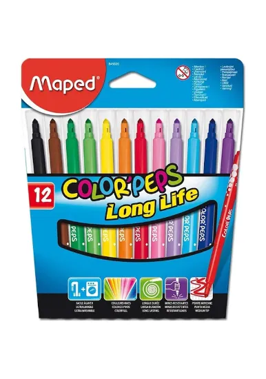 Maped Keçeli Kalem 12 Li Long Lıfe Inno 845045 resmi