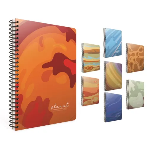 Gıpta Planet Spiralli Index Kesim Sert Kapak 17x24 150 YP Çizgili resmi