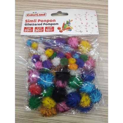 Colorland Pon Pon Simli Karışık 60 Lı COLOR-PON02 resmi