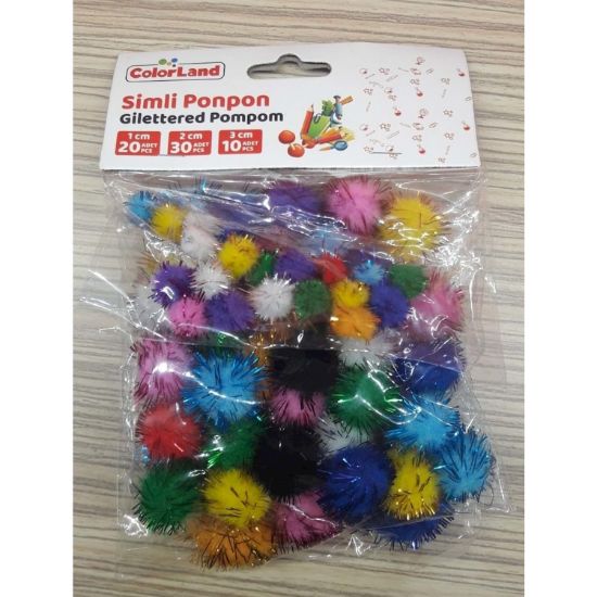Colorland Pon Pon Simli Karışık 60 Lı COLOR-PON02 resmi