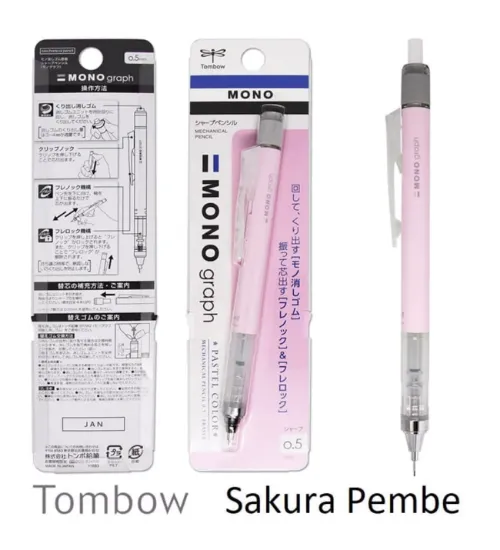 Tombow Versatil Kalem Mono Graph Pastel 0.5 MM Blisterli S.Pembe resmi