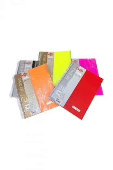 Komeks Spiralli Defter Plastik Kapak 4+3 Seperatörlü Kareli-Çizgili 210 YP SA4 resmi