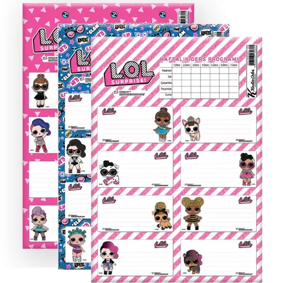 Lol Okul Etiketi Ders Programlı 3 LÜ 220130-93 resmi