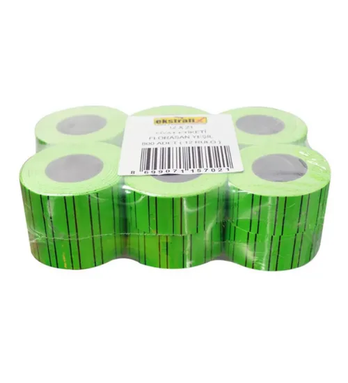 Ekstrafix Fiyat Etiketi 12x21 Florasan Yeşil (12 Adet) resmi