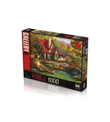 Ks Games Puzzle 1000 Parça Riverside Cottage 20569 resmi