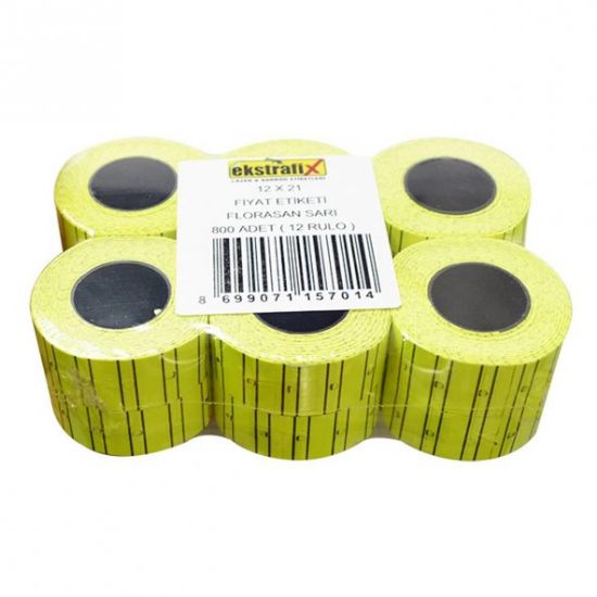 Ekstrafix Fiyat Etiketi 12x21 Florasan Sarı (12 Adet) resmi