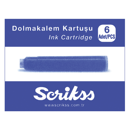Scrikss Dolma Kalem Kartuşu 6 LI Mavi (6 Adet) resmi