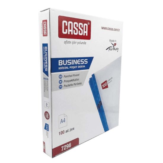 Cassa Poşet Dosya Kristal 100 Mic 100 Lü Şeffaf 7296 resmi