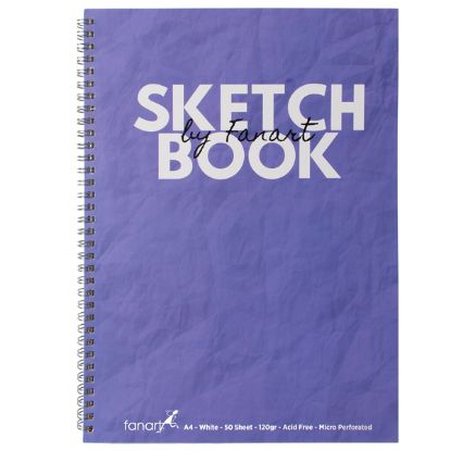 Fanart Academy Sketch Book 120 GR Spiralli 50 YP A4 Mor 8672 resmi