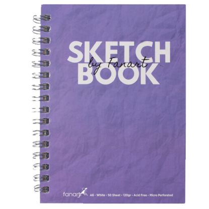 Fanart Academy Sketch Book 120 GR Spiralli 50 YP A6 Mor 8672 resmi