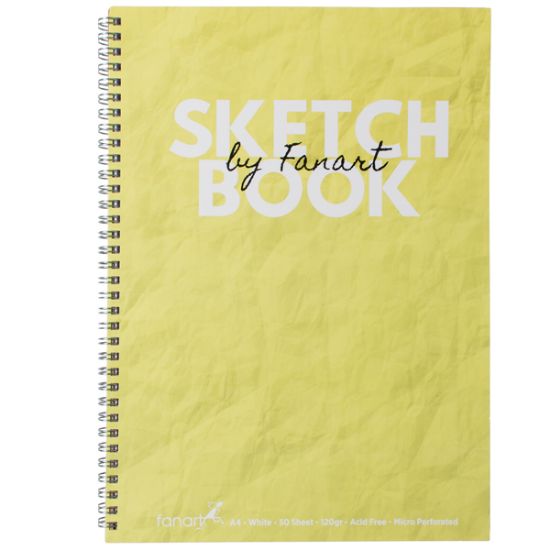 Fanart Academy Sketch Book 120 GR Spiralli 50 YP A4 Sarı 8674 resmi