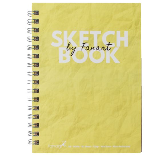 Fanart Academy Sketch Book 120 GR Spiralli 50 YP A6 Sarı 8674 resmi
