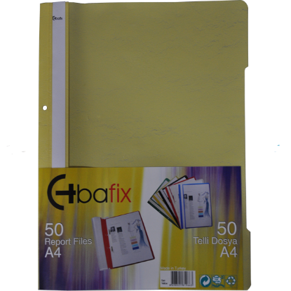 Bafix Telli Dosya Plastik XL Sarı A4 (50 Adet) resmi